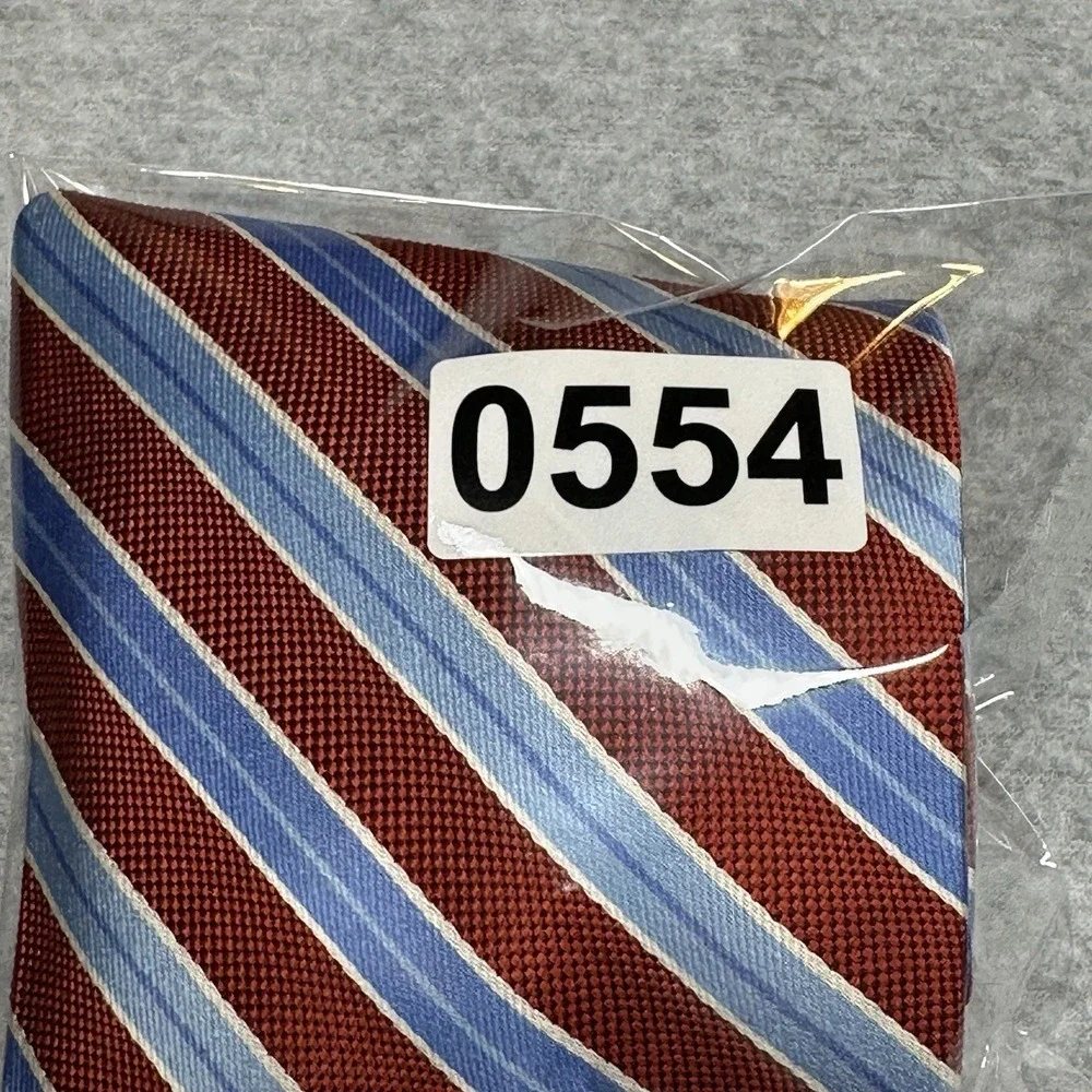 Brooks Brothers Neck Tie‎ Repp Stripe Red Blue 100% Silk Stain Resistant NOTE